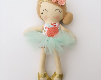 Ballerina doll - fabric doll - heirloom doll - lookalike doll - nursery decor - baby gift - birthday gift