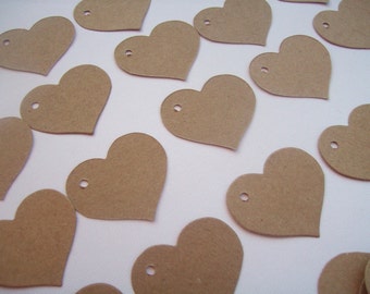 Heart Tags, Gift Tags, Set of 50, Wedding Favor, Tags