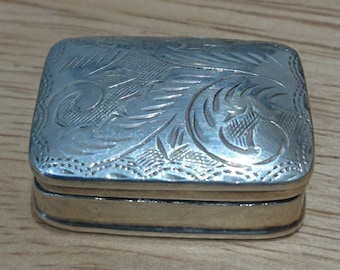 Small sterling silver hallmarked pill box