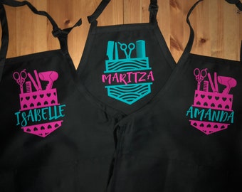 Hair Stylist gift. Hair Stylist apron. Hair Dresser apron. Gift for hair dresser. Gift for hair stylist. Personalized apron.