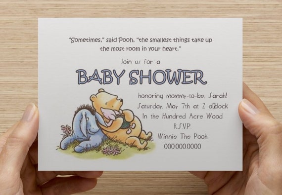 Impeccable image within printable winnie the pooh baby shower invitations Agile image within printable winnie the pooh baby shower invitations