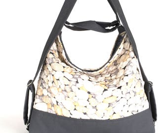 Convertible purse Chic backpack Shoulder hobo purse Convertible backpack Vegan shoulder bag women handmade purse , stone look fabric purse
