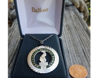 Atlanta 1996 Centennial Olympic Torch Necklace, ACOG Sterling Silver, Balfour