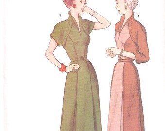 Butterick Retro 1950s womens dress with faux bolero reissued pattern uncut and factory folded Out of Print