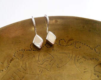 Diamond Earrings. Sterling Silver Diamond Earrings. Sterling Silver Drop Earrings. Tiny Silver Earrings. Silver Earrings. Silver Diamonds.