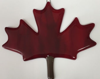 Maple Leaf Fused Glass Ornament