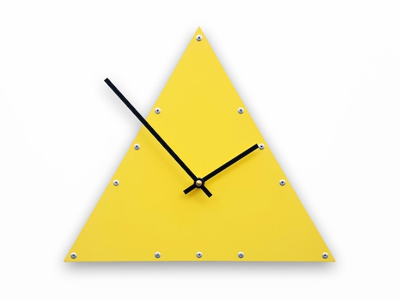 Triangle Medium Minimalist Wall Clock Custom Personalized