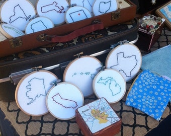 CUSTOM State Embroidery: Choose your own USA location