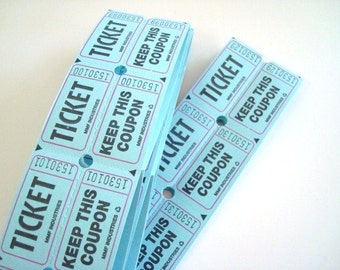 Blue Two Part Raffle Tickets - 30 Tickets