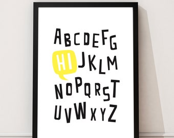 Alphabet poster // ABC print // nursery print // abc wall art // modern children's decor // kids room // Scandi-isnpired // nordic design