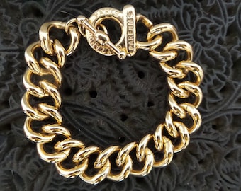 GUY LAROCHE bracelet/Vintage Curb Chain Bracelet .