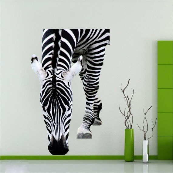 Zebra Wall Decal Zebra Wall Art Sticker Laptop Zebra Stripe