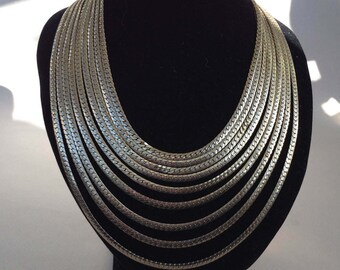 Brookcraft Silver Gold Tone Multi-Chain Necklace