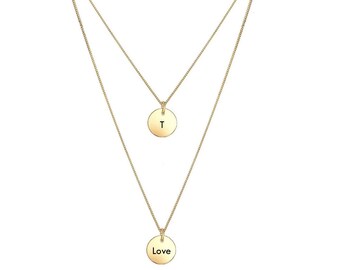 Gold 925 Silber 2er Plättchen Kette