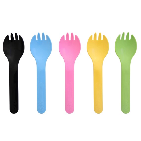 Colorful Plastic Spork Heavy Duty Sporks Reusable for