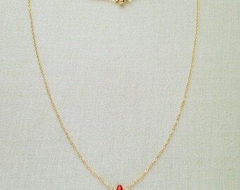 Red Coral Necklace, Coral Necklace, Natural Coral Necklace, Tiny Coral Necklace, Red Stone Necklace, Coral Jewelry, Red Necklace, Red, GN33