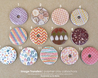 Unique Beads, DIY Beads, Flat Beads, Macrame Bead, Focal, Macrame Cabochon, Clay Beads, Polymer Clay Jewelry, Focal Stone, Fimo Beads, Disc