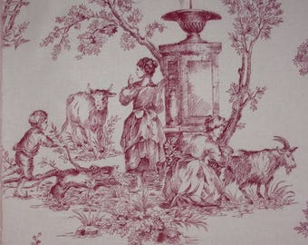 3 small vintage coupons impresions French toile de Jouy fabric