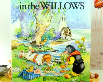 Vintage Book The Wind in the Willows Beautifully Illustrated by Rene Cloke Collectible Hardback with Dust Wrapper 1st Ed