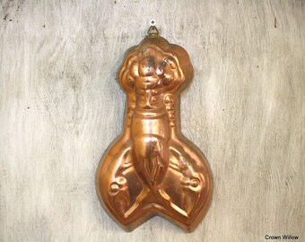 Vintage Solid Copper Jello Mold - Nautical Decor - Wall Hanging - Aged
