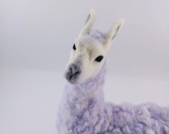 Llama worm, sitting llama, needle felted soft sculpture, can be used as a mini cushion