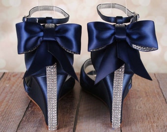 blue wedge sandals wedding