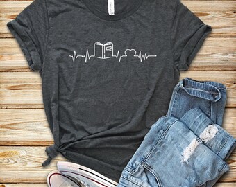 Book Heartbeat / Shirt / Tank Top / Hoodie / Reading Shirt / Book Shirt / Book Lover Gift / Librarian Shirt / Bookworm Shirt / Teacher Shirt