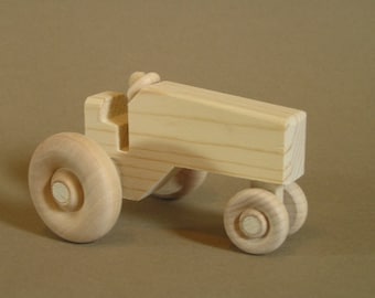 Wooden Toy Tractor. A handmade toy. A natural wood toy.