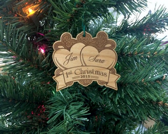 Newlywed Ornament,Personalized Ornament,Custom Ornament,Couples Ornament,Keepsake Ornament,Just Married,Annivesary,Wedding Gift,Mr and Mrs