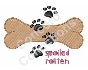 Bone And Pawprints Machine Embroidery Design