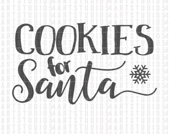 Cookies for Santa Svg - Digital File - Clip Art - SVG, PNG, JPG, - Personal and Commercial Use - Artstudio54