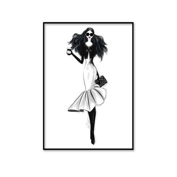 Ce Titre N Est Pas Disponible En Accès Instantané Illustration de Chanel noir et blanc imprimée Chanel