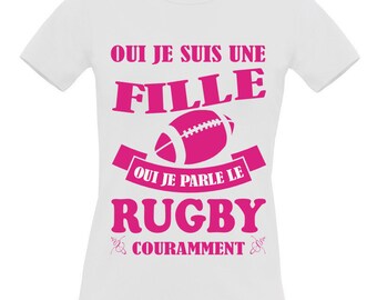 White t-shirt short sleeve 100% cotton B & C woman Rugby