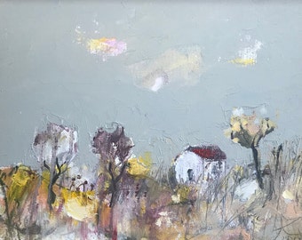 Landscape: Original Oil Painting on Canvas Panel, Wall Art, Canvas Art, Modern Painting