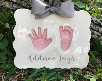 Ceramic Baby Handprints - Handprint Kit - Handprint Mold - Baby Footprint - Ceramic Handprint Kit - Newborn Baby Mold - Childs Keepsake -