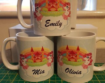 Personalized unicorn mugs..can put any name you want