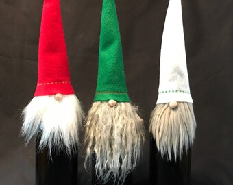 3 Christmas Gnome bottle toppers!
