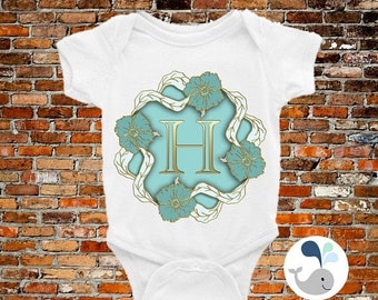 ON SALE Letter H Baby Onesie
