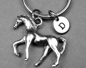 Horse keychain, galloping horse charm, Galloping horse, animal keychain, personalized keychain, initial keychain, customized, monogram