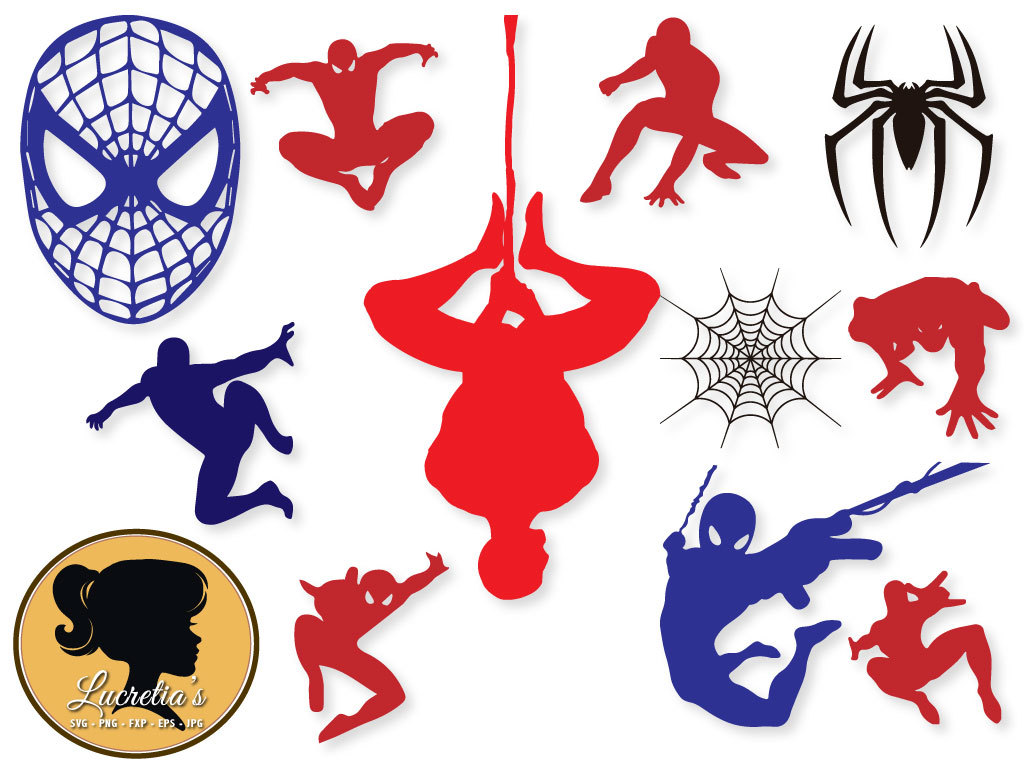 Spiderman Svg INSTANT DOWNLOAD Spiderman Eps Dxf and Jpeg for Silhouette.