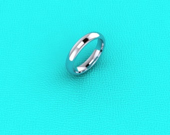 14K white gold 4mm wedding band
