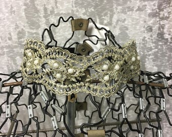 Metallic Rose Gold with pearl headband