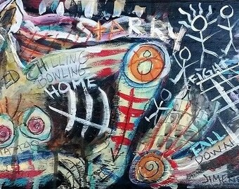Outsider Art Painting - Art Brut - Neo-Expression - Raw Art "MRS. ED"