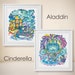 Aladdin Cross Stitch + Cinderella Cross Stitch - Modern Cross Stitch - Disney Princess Pattern - Disney Character - PDF - Instant Download