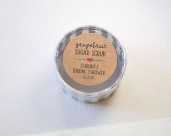 Baby Shower or Bridal Shower Sugar Scrub, Lip Scrub, Stickers Labels Kraft Brown 1.5 inch or 2 inch