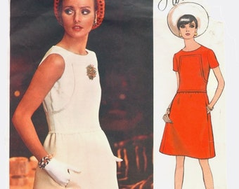 Vintage 1960s Designer Laroche A Line Dress Vogue Paris Original 2048 Size 12 Bust 34