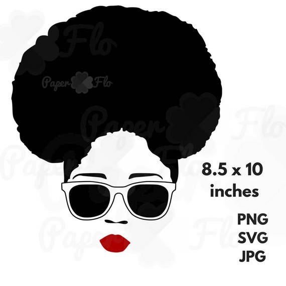 Afro sunglasses SVG black woman face SVG Black Girl SVG