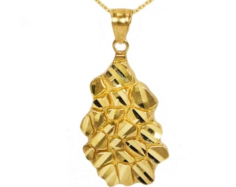 14k Yellow Gold Nugget Necklace