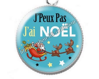 Resin cabochon pendant I can't I have Christmas