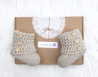 baby boy, baby girl, booties, baby shower, gender neutral, baby booties, photo prop, baby shower, newborn, beige booties, baby shoes,